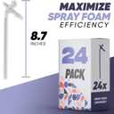 Ixirpro Spray Foam Replacement Tubes - Pack of 24, Insulating Foam Spray Nozzles for Gap Filling, DIY Replacement Tubes for Precise Application (Pack of 24)
