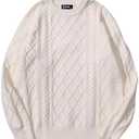 Women's Oversized Sweater Unisex Long Sleeve Vintage Cable Knit Sweaters Aesthetic Streetwear Casual Sweater Top