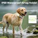 WhoseID Dog Collar with Waterproof AirTag Holder & Anti-Lost QR Code, Cute Bling Warpping Adjustable Width for Small Medium Large Pet (Yellow, L)