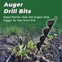 ALL-CARB Auger Drill Bit 6 x 31.5 Inch Garden Spiral Drill Bit Earth Auger Bit Post or Umbrella Hole Digger with 3/4 Shaft