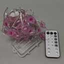 Cherry Blossom Flower String Lights for Bedroom, Pink Fairy Lights Battery Operated with Remote & 8 Modes & Timer, 10ft 30 LED Waterproof String Light Indoor Outdoor for Wedding Home Christmas Decor