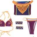VEECOOCOS Princess Costume Women's Sexy Lingerie Outfit Set Halloween Costume Dress (Orange, XS)