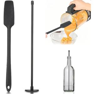 Blender Spatula Set, Under Blade Bottle Scraper and Jar Scraper Blender, Reusable High Heat for Jar, Bottle, et