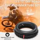 2.5-10" Off-Road Tire and Inner Tube Set, Dirt Bike Tire with 10-Inch Rim and 2.5/2.75-10 Dirt Bike Inner Tube Compatible with Honda CRF50/XR50, Suzuki DRZ70/JR50, and Yamaha PW50