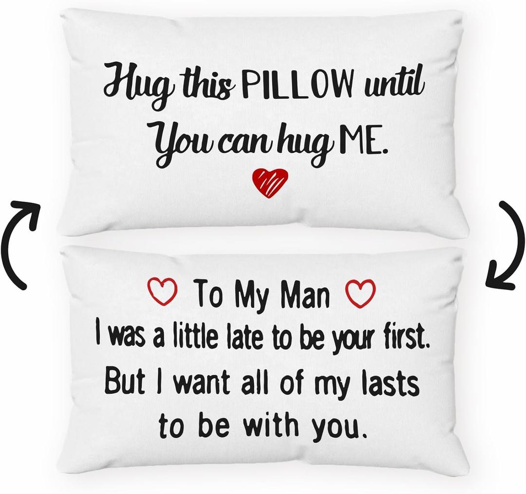 Sufamb Long Distance Relationship Gifts Reversible Decor Throw Pillow Case Decor for Home Bedroom,12'' x 20'' Pillow case, Funny Gift for Boyfriend, Husband, Anniversary, Wedding, Engagement (incanus)