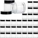 4 Ounce Glass Jars with Lids, Hoa Kinh 30 Pack Clear Empty Cosmetic Containers Round Airtight Glass Jar with Black Lids for Storing Lotions, Powders, and Ointments