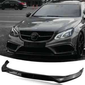 Front Bumper Lip Splitter Spoiler Compatible with Mercedes E-Class W212 E250/ E350/ E400/ E550/ 2014-2016 (Sport Sedan Models Only), Gloss Black 3pcs Air Chin Body Kit Exterior Accessories
