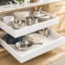 2 Pack Expandable Pull Out Cabinet Organizer,21" Deep,White