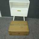 JOONEE White Nightstand,Modern Bedside Table with Storage Drawer and Open Wood Shelf, for Living Room, Bedroom and Small Spaces, Accent Night Stand with Solid Wood Legs, Easy Assembly,Classic White