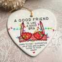 7 x Friend Christmas Ornaments - 2026 Ceramic Ornament for Xmas Tree Decorations, Naughty Christmas Ornaments for Friends, Bestie Gifts for Women, BFF, Soul Sister, Work Bestie