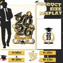 Silkfly Graduation Yard Sign with Stakes Extra Large 47.2 Inch DIY Name Graduation Decorations Class of 2026 Waterproof Foldable Congrats Grad Lawn Signs for School College(Irregular, Black Gold)