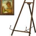 Leinuosen 1 Pcs Metal Easel Stand 16.5" H x 8.7" W x 4.3" D Table Top Easel Stand for Display Tripod Art Picture Mirror Modern Plate Holder for Display Book Photo Wedding Sign (Brown)