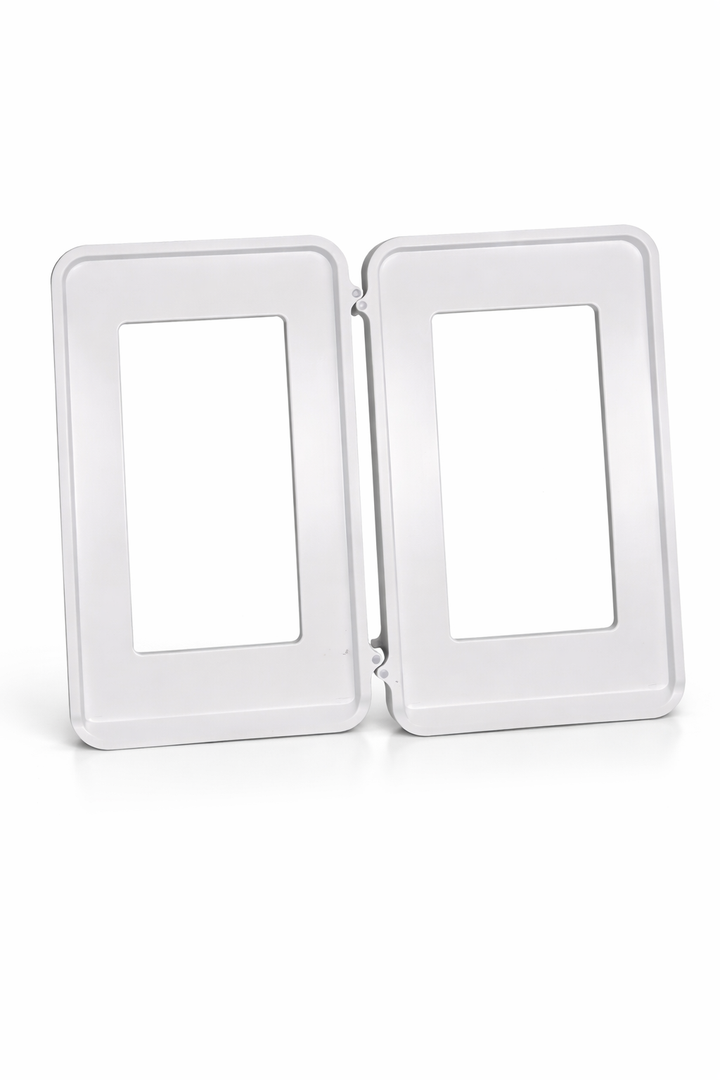 2-Pack White Plastic Wall Plates with Rectangular Opening