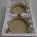 Ceramic Pet Bowls for Dog and Cat, No Spill Dog Food and Water Bowl Set with Anti-Slip Wooden Stand, Riased Puppy Feeding Dishes Suitable for Small, Medium and Large Cats Dogs, Khaki 28 OZ