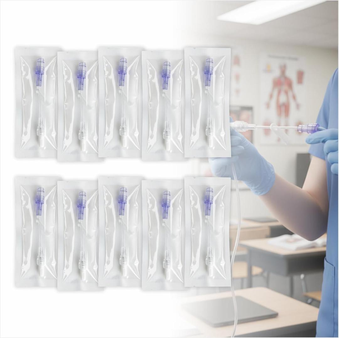 IV Extension Set with Luer Lock, Veterinary Laboratory Practice Training Tube, 10 Pcs Disposable Tubing (1)