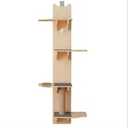 M/P Door Hanging Cat Shelf, 4-Tiers Vertical Cat Tree Over The Door, Over Door Cats Climber with Kitten Scratching Post, Pads, Tease Ball,Doors Cats Ladder for Indoor Kittens Jumping & Playing