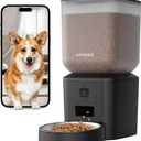 Automatic Dog & Cat Feeder with Camera & WiFi 8L/34 Cups, 1080P Night Vision, 2.4 & 5G WiFi, 2-Way Talk, 10s Voice Recording, Timed Food Dispenser, Up to 99 Portions, 15 Meals Per Day, Matte Black 