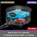 Steam Cleaner: Fast 50-Sec Heat-Up-21-Piece Kit-0.6Gal (2.2L) Tank Refill Anytime-No Cooling-Detachable Hose Multi Steamer Mop for Home Car Bed Furniture Tile Grout Floor Kitchen Cleaning Grey