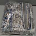 Machine Washable Throw Rugs for Entryway: Door Mat Indoor Entrance 3x5 Small Rug Stain Resistant Non-Slip Low Pile Soft Carpet for Kitchen Front Door Indoor Entry Bathroom Bedroom (Blue and Cream)