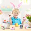 4 Pack Easter Egg with Tongue Out Squeeze Toys Inside,Prefilled Eggs with Toys for Kids Easter Basket Stuffers,Eggs Hunt,Party Favors