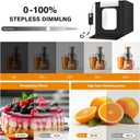 Light Box Photography 24"x24" with 120LED Lights and 4 Color Backdrops Photo Box with Lights, Foldable Light Box with Adjustable Brightness, 6000-6500K Dimmable Portable Picture Box Shooting