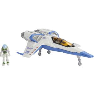 Mattel Disney and Pixar Lightyear Hyperspeed Series Mini Action Figure & Toy Vehicle Set, Buzz Lightyear & XL-15 Spaceship