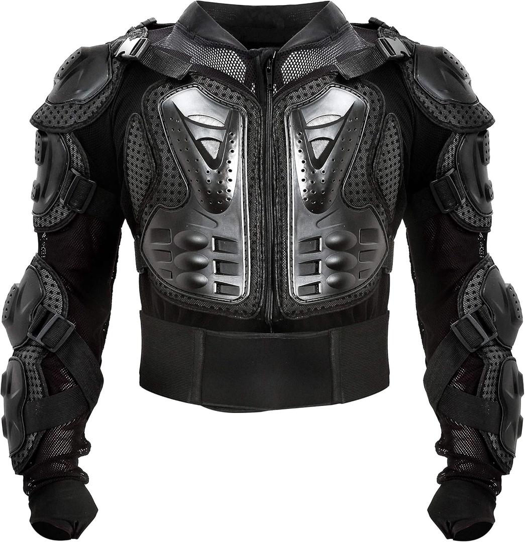Motorcycle Protective Jacket Full Body Armor Protection Dirt Bike Gear ATV Protective Safety Gear Riding Racing Armor Motocross Protector Jacket Men Women For Off-Road Motorbike Cycling Skiing Skating (Medium, Black)