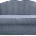 SureFit Stretch Pinstripe T-Cushion Loveseat Two Piece Slipcover, Form Fit, Polyester/Spandex, Machine Washable, French Blue Color (T Cushion Love Seat, Blue)