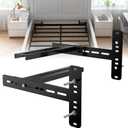 Headboard Brackets for Metal Bed Frame Adjustable Bed Headboard Brackets with Footboard Extension Kit Fit Twin/Full/Queen/King 2Pc Solid Steel, Black