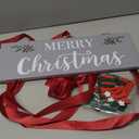 GloxwRiyt Christmas Card Holder Display, Wooden Xmas Hanging Picture Holder with 30 Photo Clips, Merry Christmas  Display Farmhouse Wall Door (Grey)