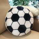 Soccer Ball Plush Pillow, Round Fluffy Flannel Throw Cushion, Sports Style Room Decor, Soccer Gifts for Boys 8-12, Decor for Bedroom Sofa Playroom(1 Pcs)