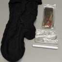 Zubebe 2 Sets Christmas Stockings Xmas Knitted Stockings Kit 18 inch Large Knit Xmas Stocking Metal Stocking Holder and Name Tags with Marker Pen for Family Holiday Xmas Party Fireplace (Black)