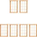 Angoily 1: 12 Scale Dollhouse Windows, 8 Pcs 4" Dollhouse Furniture 12-Pane Unfinished Miniature Craft Wooden Door Frame Photograph Props, Doll House Windows Model, DIY Bedroom