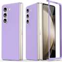 Compatible for Samsung Galaxy Z Fold 5 Case, Ultra-Thin Silky Hard PC Matte Bumper Cute Pretty Phone Case Cover for Samsung Galaxy Z Fold 5 5G, Purple(12-32)