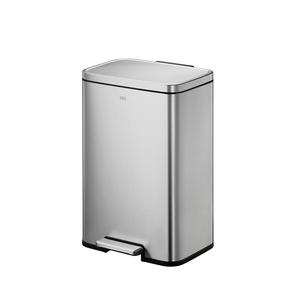 EKO Madison Matte Stainless 50 Liter/13.2 Gallon Step Trash Can w/Inner Liner - Fingerprint Resistant Finish