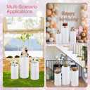 FAHKNS Cylinder Stands for Party, 3pcs Round Pedestal Stand | White Cake Stand for Wedding, Party, Birthday, Party Flowers, Display Columns cilindros para fiestas redondos blancos