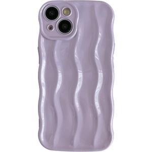 Caseative for iPhone 14 Case,Water Ripple Pattern Curly Wave Frame Soft Phone Case (LPurple)