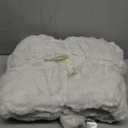 Cozy Bliss Faux Fur Throw Blanket for Couch, Fuzzy Soft Plush Thick Bubble Blanket for Sofa Bedroom Living Room, 60 * 80 Inches Cream White