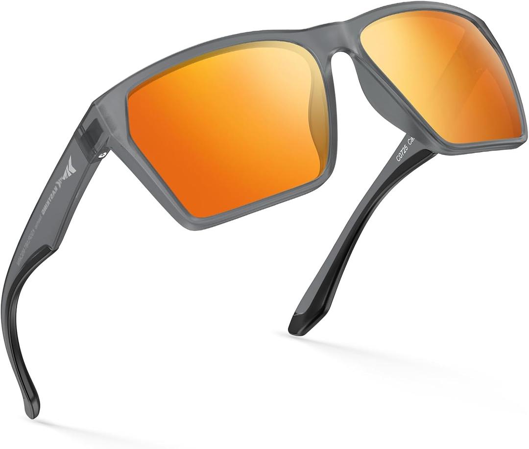 KastKing Beartrap Polarized Sports Fishing Sunglasses, With PuriVex Protective Lens Coating, Wayfarer Design, Men Women