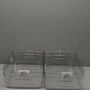 Isaac Jacobs 2-Pack Large Clear Storage Bins (11.5 L x 14 W x 5.5 H) w/Cutout Handles, Plastic Organizer for Home, Office, Kitchen, Fridge/Freezer, Bathroom, BPA Free, Food Safe (Large)