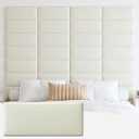 IFNOW Wall Mounted Headboard, Peel and Stick Panels, White, King
