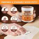Wood Filler, Wood Repair Kit,16 Ounce Paintable & Stainable Wood Putty Filler, Wood Scratch Cracks Holes Repair Furniture, Exterior Wood Filler Water Resistant, Wood Putty, 16oz, Walnut