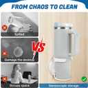 Water Bottle Holder Compatible with Stanley, Hydroflask, Sinple Midern, Stable and Durablee Wall Cup Holder, Space Saving Water Bottle Organizer Storage for Drinks and Coffee (White, 2)