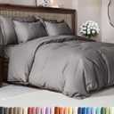 Duvet Cover King Size Set - Extra Soft King Size Duvet Cover 104 x 90 with 2 Pillow Shams - Hotel Luxury Easy Care and Fade Free w/Zipper Closures & Ties - Comfy Breathable Bedding Set (Dark Grey) (08 - Dark Grey (No Comforter))