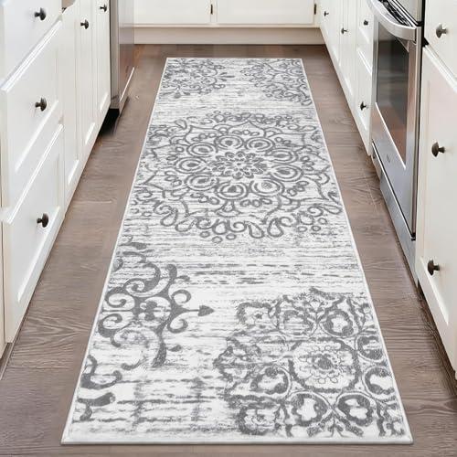 HEBE Hallway Runner Rug 2'x5' Washable Vintage Distressed Area Rugs Non Slip Laundry Rug Runner Boho Floor Carpet Runners for Hallways Entryway Laundry Room Kitchen Bathroom