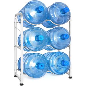 5 Gallon Water Jug Holder,3 Tier Water Jug Holder,Heavy Duty 5 Gallon Water Jug Stand,Silver 5 Gallon Water Bottle Holder,5 Gallon Detachable Water Jug Rack, for garages, kitchens, and offices
