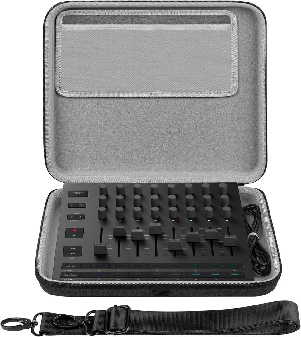 GEEKRIA Hard Shell Travel Case Compatible with Novation Launch Control XL 3, AlphaTheta SLAB MIDI Controller, Audio Mixer Carrying Bag (Dark Gray)