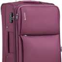 Hanke 24 Inch Luggage Expandable Softside Checked Suitcases with Spinner Wheels, Upright Rolling Luggage Suitcases Travel TSA Luggage Bag for Women Men(Purple)