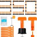DGSL 350PCS Tile Leveling System Kit, 1/16 Inch Reusable Tile Spacers Leveling System, 7 Wrenches and 175 Steel Wedges 1800PCS Tile Levelers Clips for Walls and Floors Installation