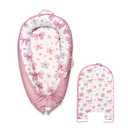 Hooyax Baby Lounger Cover Only, 100% Cotton Newborn Nest Cover, Soft Portable Baby Nest Replacement Cover for Boys Girls, Breathable Infant Lounger Covers, Baby Essential (Bow Flower)